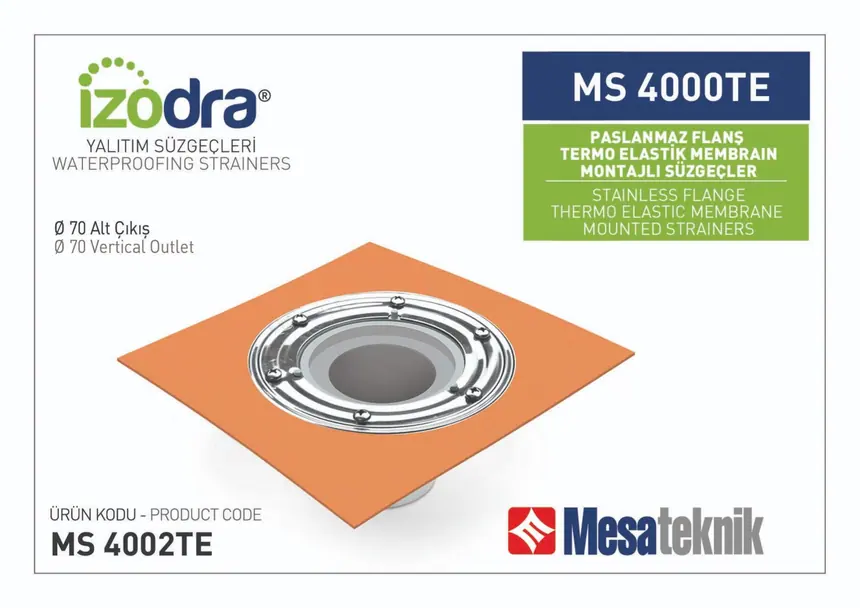 MS 4000TE Termo Elastik Örtü Paslanmaz Flanş Montajlı Süzgeçler