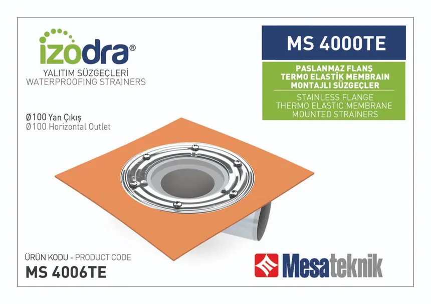 MS 4000TE Termo Elastik Örtü Paslanmaz Flanş Montajlı Süzgeçler
