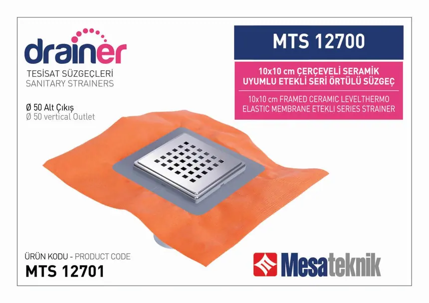 MTS 12700 Etekli Serisi Paslanmaz Çerçeveli Örtülü 10 cm