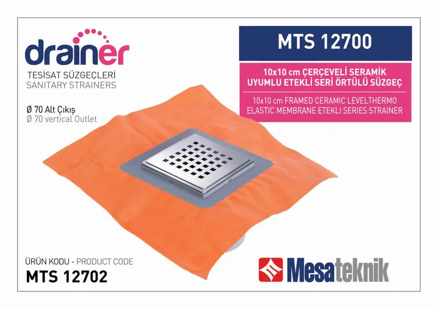 MTS 12700 Etekli Serisi Paslanmaz Çerçeveli Örtülü 10 cm