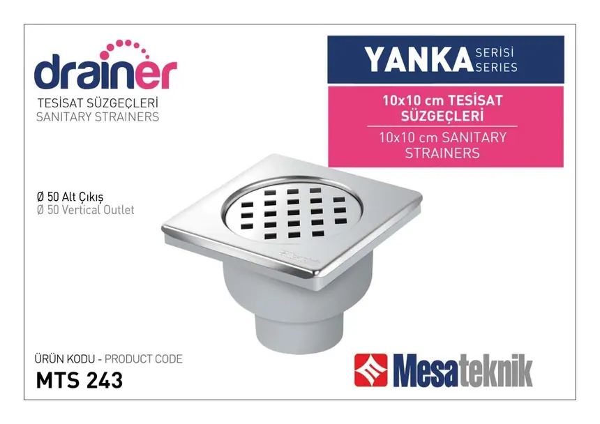 MTS 240 Yanka Serisi 10 cm Tesisat Süzgeci