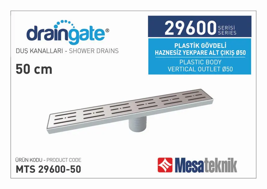 MTS 29600 Plastik Gövdeli Klasik Seri Alttan Çıkış 50mm