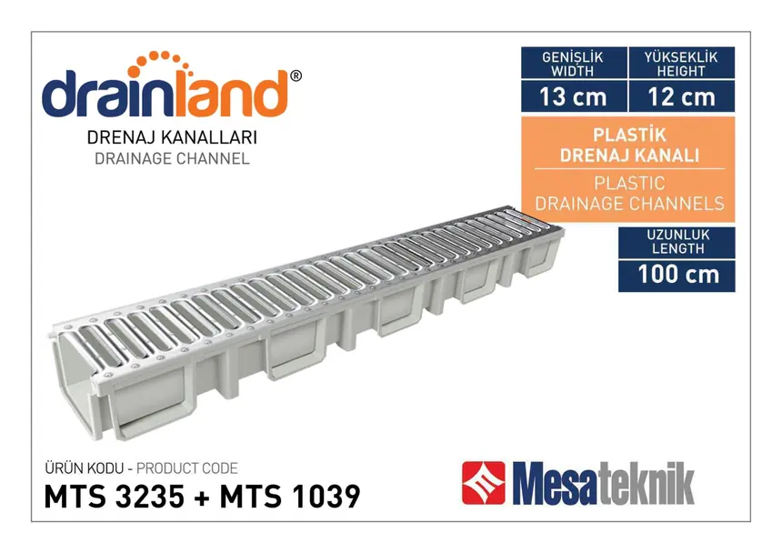 MTS 3235 Genişlik 130 mm Derinlik 120 mm Uzunluk 100 cm