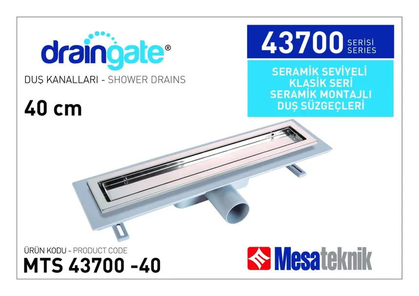 MTS 43700 Seramik Etekli Seramik Montajlı Duş Kanalı