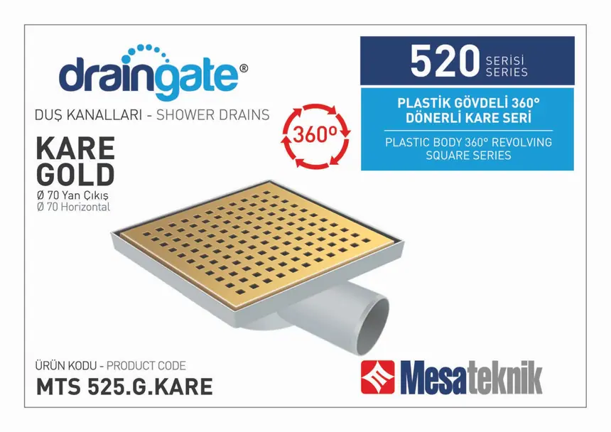 MTS 520 Plastik Gövdeli 360º Dönerli 20 cm Kare Seri