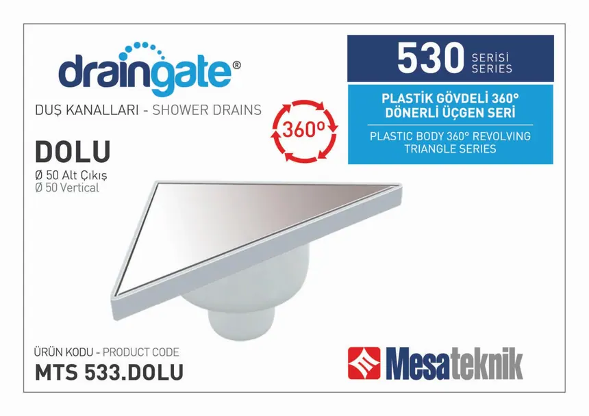 MTS 530 Plastik Gövdeli 360º Dönerli 20 cm Üçgen Seri