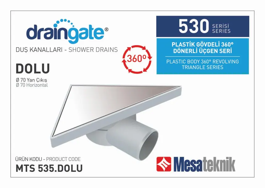 MTS 530 Plastik Gövdeli 360º Dönerli 20 cm Üçgen Seri