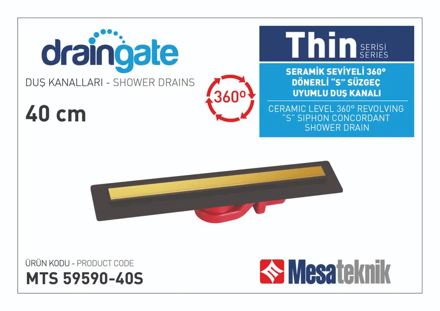 MTS 59590S Thin Serisi 360º Dönerli S Süzgeç Uyumlu Siyah Gövde