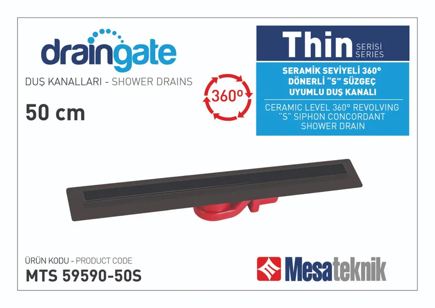 MTS 59590S Thin Serisi 360º Dönerli S Süzgeç Uyumlu Siyah Gövde
