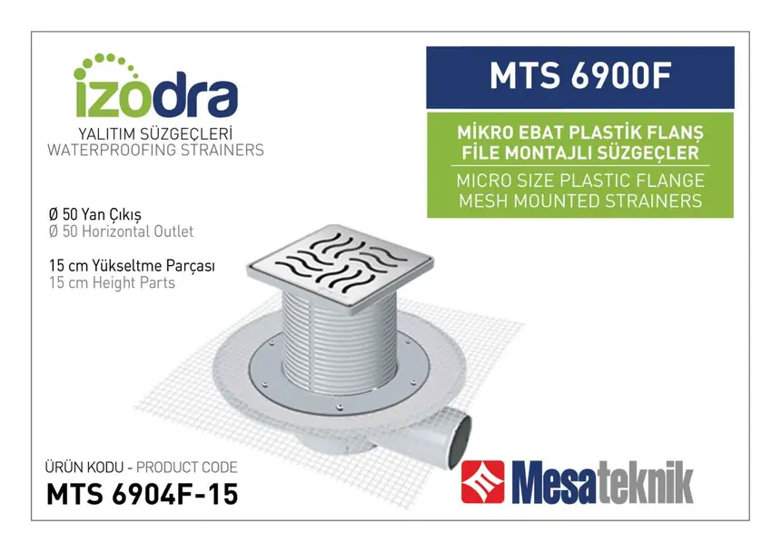 MTS 6900F Fileli Plastik Flanş Montajlı Süzgec Sistemleri Mikro Ebat