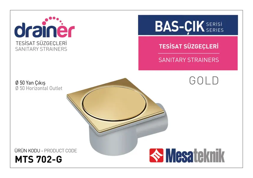 MTS 700G Basçık Serisi Gold Kaplama Tesisat Süzgeci