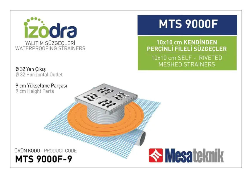 MTS 9000F Kendinden Percinli Fileli Suzgec Sistemleri 10 cm