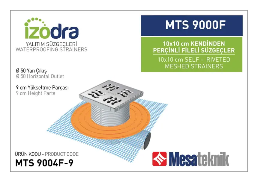 MTS 9000F Kendinden Percinli Fileli Suzgec Sistemleri 10 cm