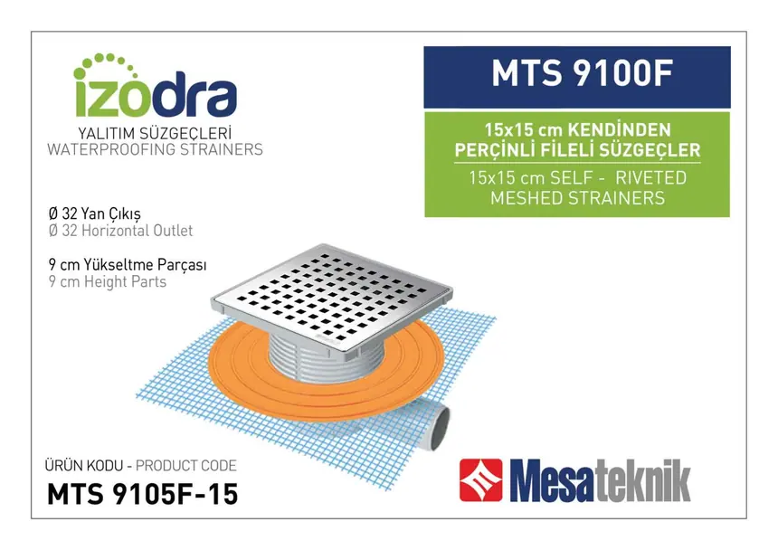 MTS 9100F Kendinden Percinli Fileli Suzgec Sistemleri 15 cm