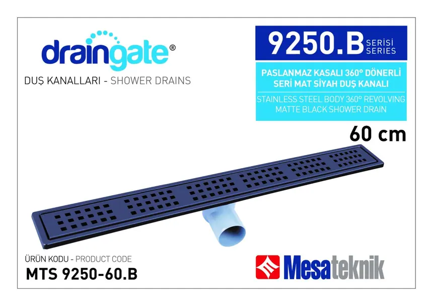 MTS 9250.B Paslanmaz Gövdeli 360º Dönerli Seri - Mat Siyah Kaplama